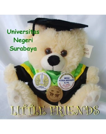 Boneka Wisuda Universitas Negeri Surabaya - Sastra Indonesia (25 cm)